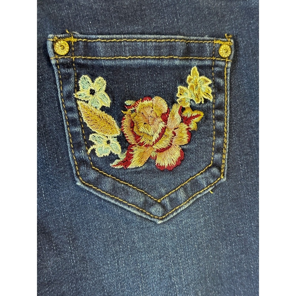 Bamboo Original Denim Flare Jeans Womens Size 0 Dark Wash Stretch Bootcut - Picture 5 of 13